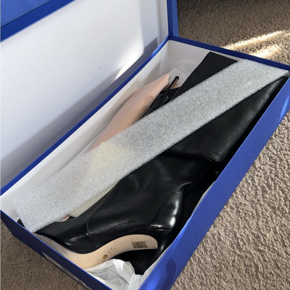 Stuart Weitzman Thigh High Black Heeled Boots